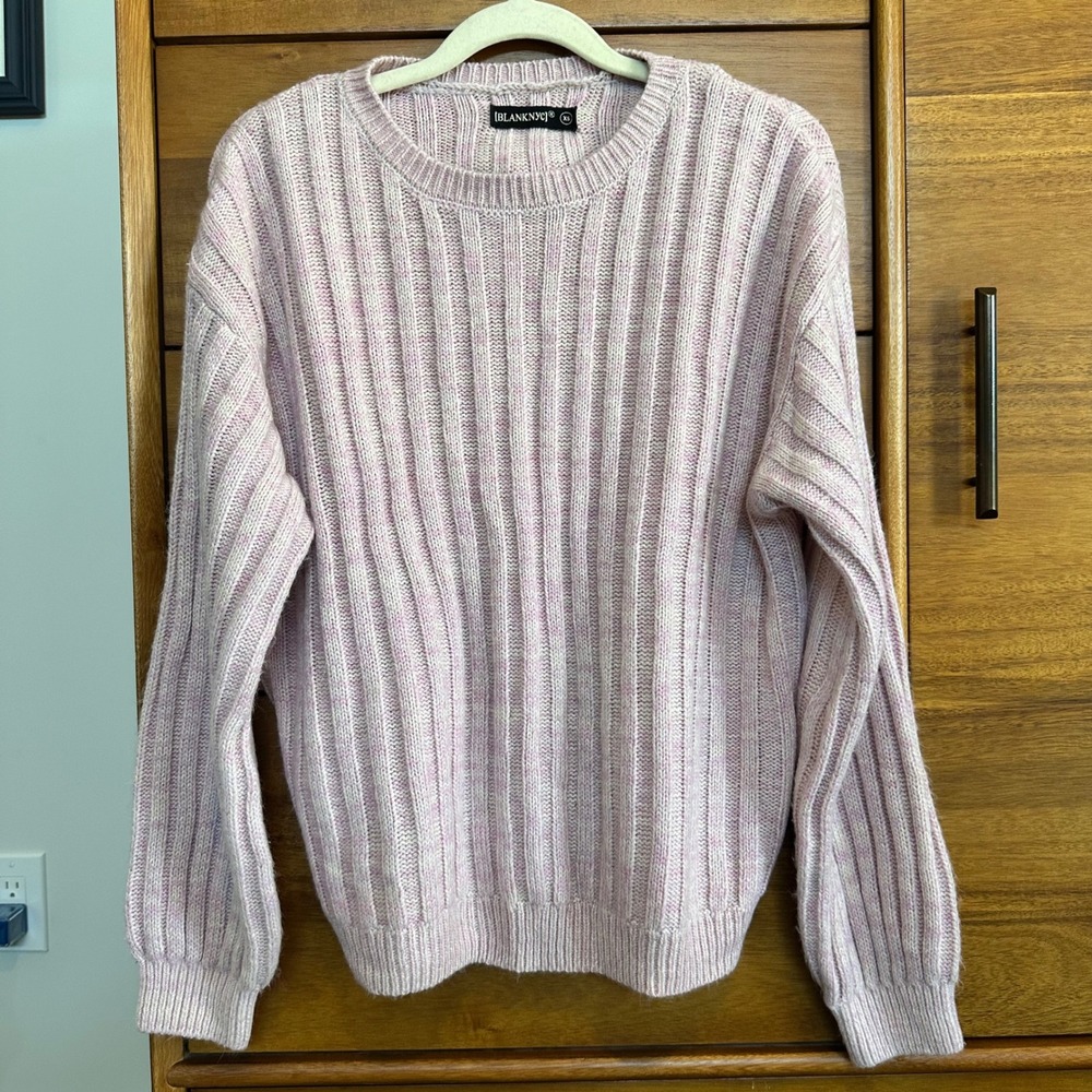 [BLANKNYC] Ribbed Knit Sweater XS Pink Marled Excellent